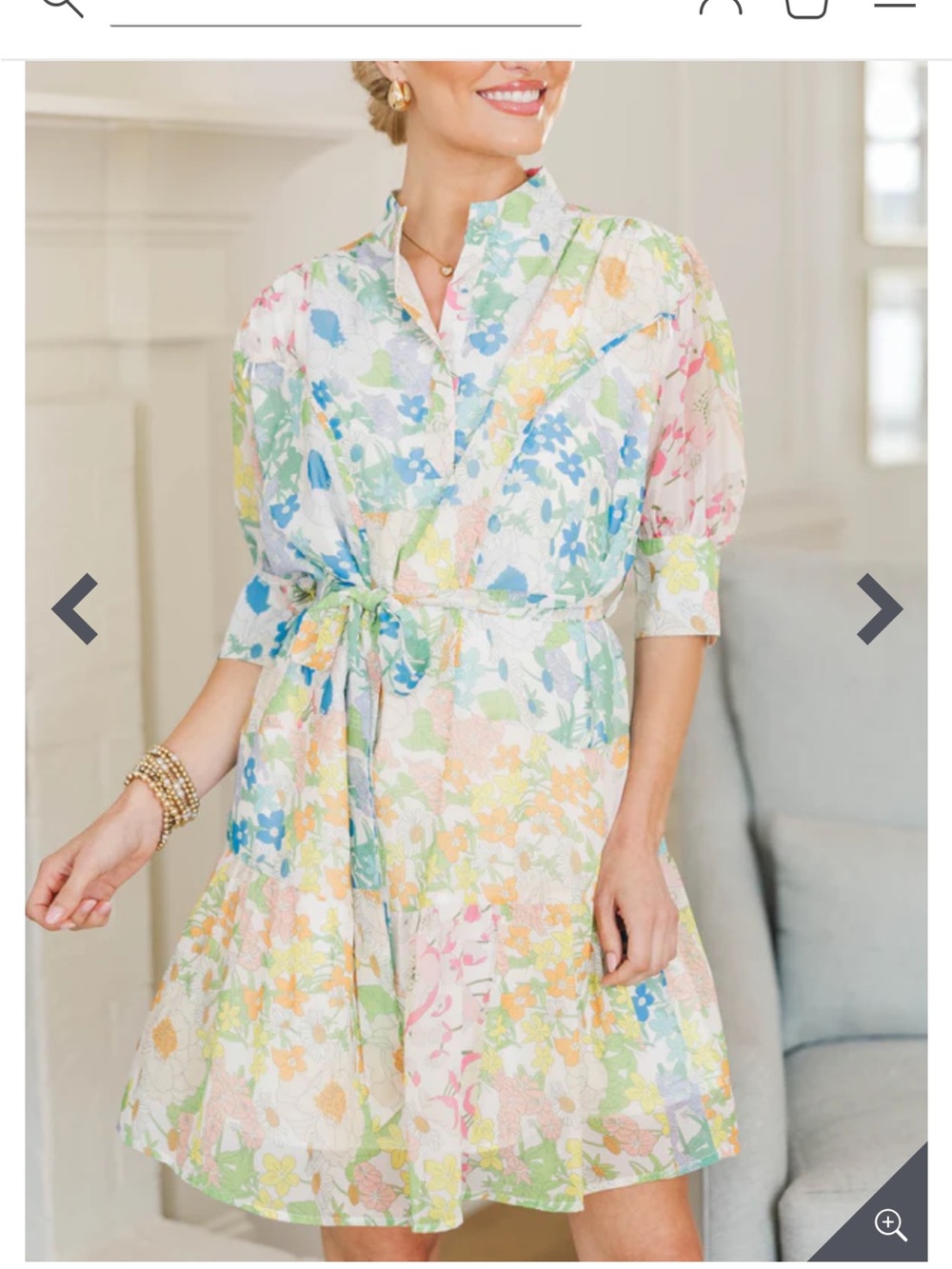 Pastel Floral Tie-Waist Mini Dress